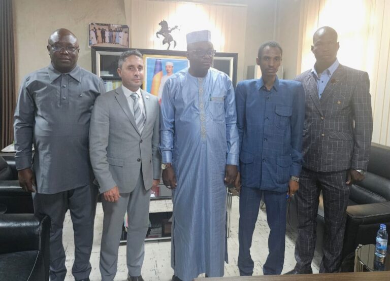 Singature du contrat d'éclairage public en solaire dans la ville de N'Djaména entre Sol Tchad représenté par son PDG et le Ministère de l'énergie répresenté par le Ministre des mines. Le CaF a fait office de cabinet conseil dudit projet